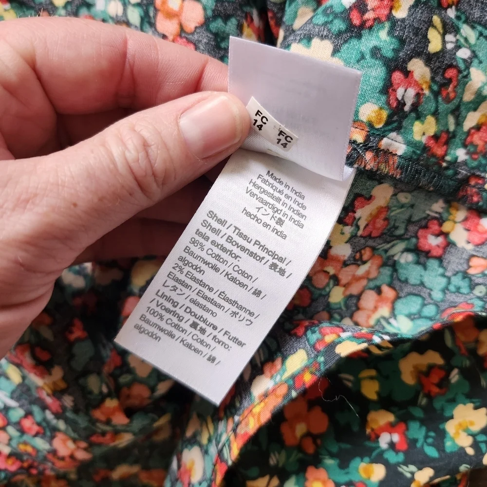 Crewcuts Floral Smocked Long-Sleeve Dress with Orange Accents